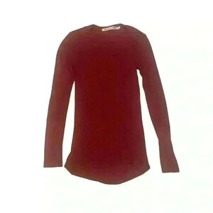 Michael Stars burgundy, long sleeve waffle T-shirt, size OS.